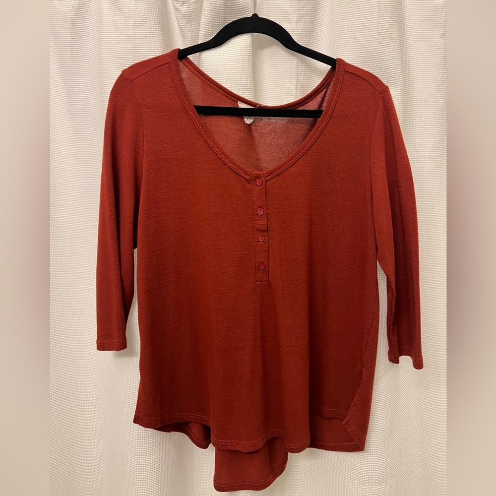 Honey Punch Basics Burnt Orange Shirt